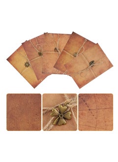 Y&D Vintage Stationary Paper and Envelope Antique Style Envelopes A5 Writing Old with Pendant Charms Rope for Festival Holiday Wedding Birthday 5 Set  - Image 1
