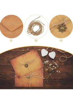 Y&D Vintage Stationary Paper and Envelope Antique Style Envelopes A5 Writing Old with Pendant Charms Rope for Festival Holiday Wedding Birthday 5 Set  - Image 2
