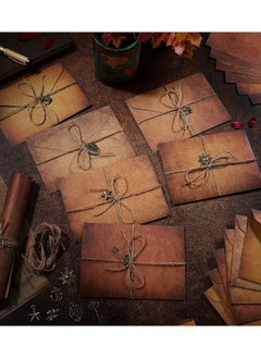 Y&D Vintage Stationary Paper and Envelope Antique Style Envelopes A5 Writing Old with Pendant Charms Rope for Festival Holiday Wedding Birthday 5 Set  - Image 4