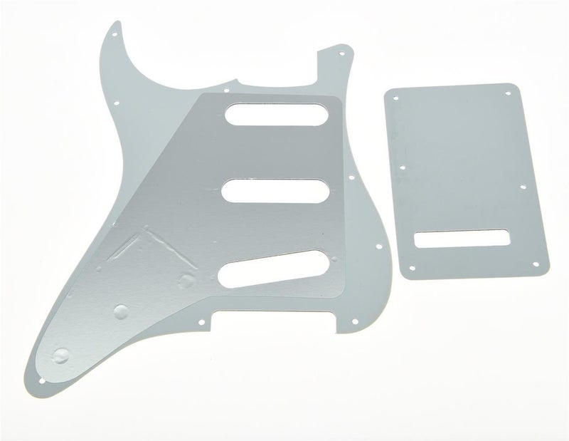 KAISH 11 Hole ST/Strat Style Pickguard SSS Pick Guard with ST Back Plate Tremolo Trem Cover for USA/Mexico Stratocaster/Strat White Pearl - Image 2