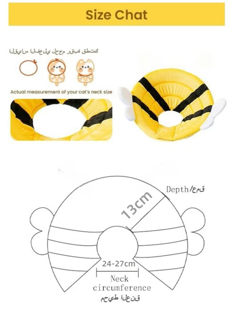 Oldzhan Cat Dog Cone Collar,Adjustable Cat Cone Collar To Stop Licking After Surgery,Elizabethan Collars For Pets,Protection Cone Neck Recovery Collar,For Dogs Cats Puppies Rabbits Wound Healing Protective After Surgery(Bee) - Image 2