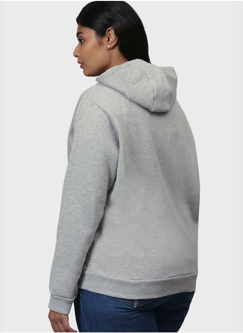 Instafab Plus Front Pocket Printed Hoodie