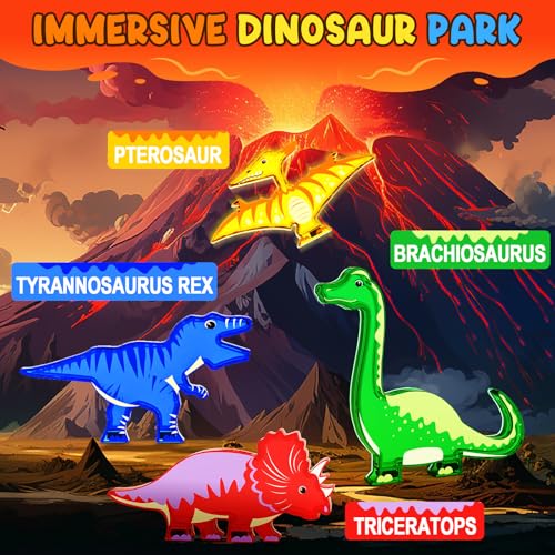 Coodoo Dinosaur Toys Magnetic Tiles Magnet Building Blocks for Toddler Kids Toys STEM Sensory Outdoor Toy for 3 Year Old Boys and Girls Dinosaur World Creative Games Kids - Image 5