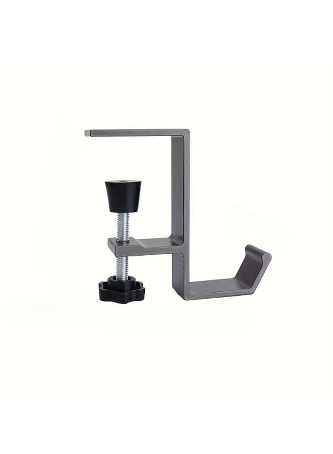 Grey Adjustable Desk Hook No Drill Installation Wall Mount For Backpacks Water Bottles - Image 1