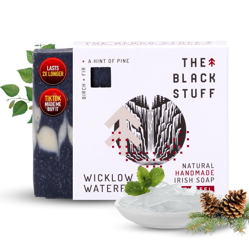 The Black Stuff All Natural Bar Soap for Men Handmade Cold Process Soaps with Organic Ingredients and Essential Oils Mens Soap for Daily Use Wicklow Waterfalls Body Soap - Image 1