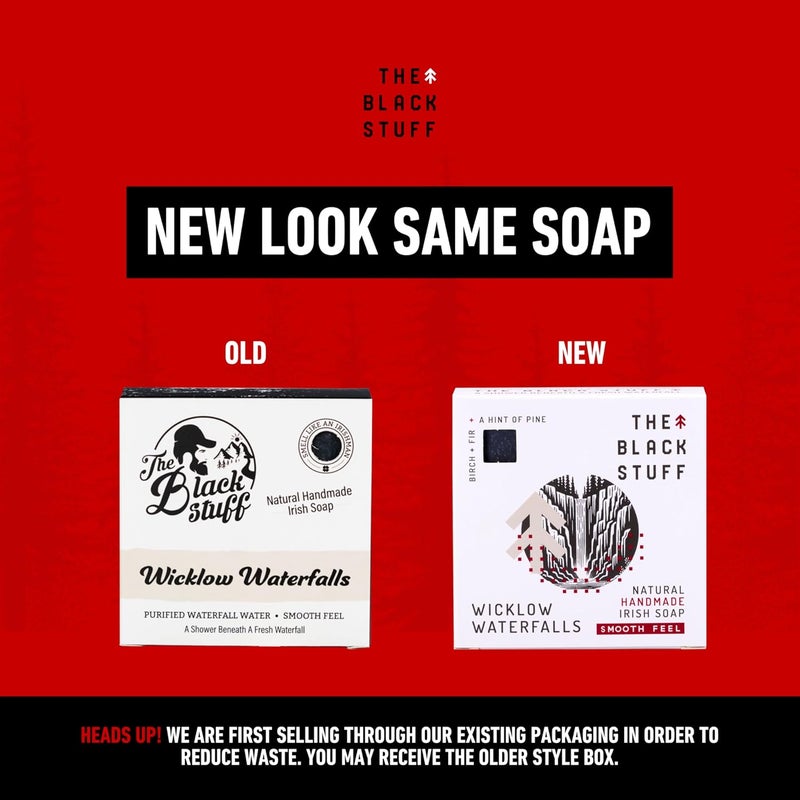 The Black Stuff All Natural Bar Soap for Men Handmade Cold Process Soaps with Organic Ingredients and Essential Oils Mens Soap for Daily Use Wicklow Waterfalls Body Soap - Image 2