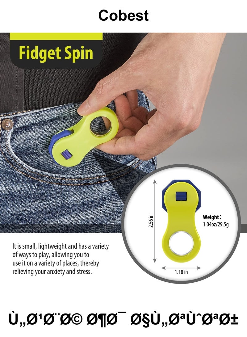 SOLARAE لعبة فidget، لعبة دوّارات فidget للبالغين والأطفال، هدايا مناسبة للأطفال المصابين بالتوحد وADHD، لعبة مكتب هادئة، ممتازة لتخفيف التوتر والقلق (أصفر) - Image 2