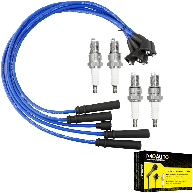MOAUTO Set of 4 PCS Iridium Spark Plugs with Wire Set 6714138 9799 RCTX99A Compatible with Toyota 4Runner Pickup 19891992 L4 24L 7mm Petrol