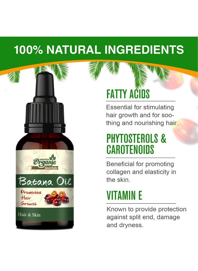 Organic Essentials - Batana Oil For Hair Growth - Batana Oil Cold Pressed Derived From Palm Nut - Helps Hair Grow Stronger -Hair And Skin Care Oil (Pack Of 1, 30 Ml) - Image 1