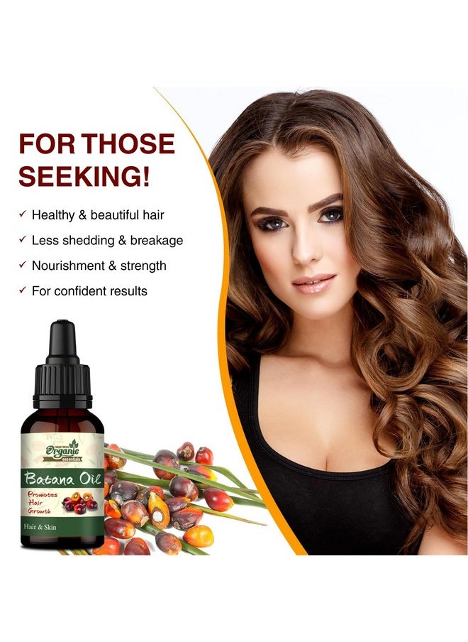 Organic Essentials - Batana Oil For Hair Growth - Batana Oil Cold Pressed Derived From Palm Nut - Helps Hair Grow Stronger -Hair And Skin Care Oil (Pack Of 1, 30 Ml) - Image 1