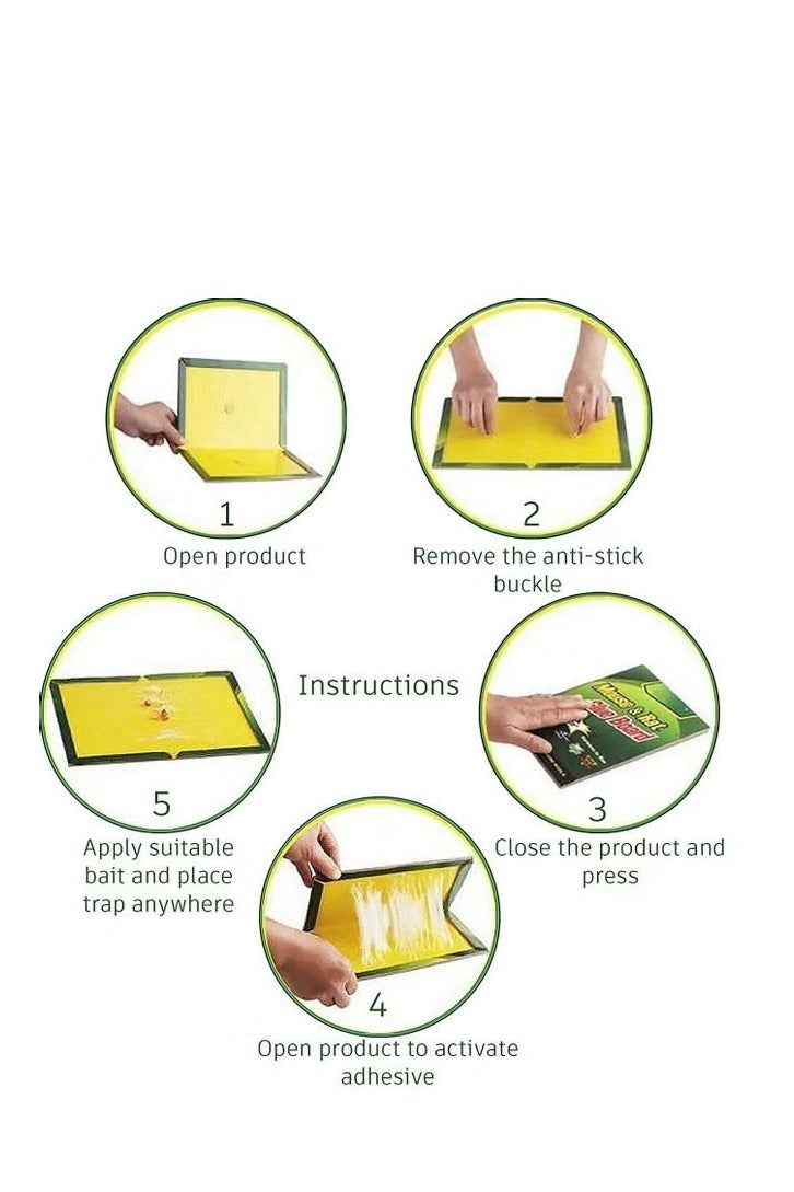 Generic 5-Piece Mouse And Rat Glue Traps Yellow/Green 23cm  - Image 3