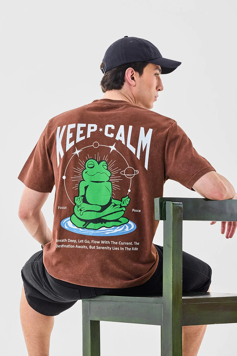 SNITCH Keep Clam 100% Cotton Regular Fit T-Shirt
