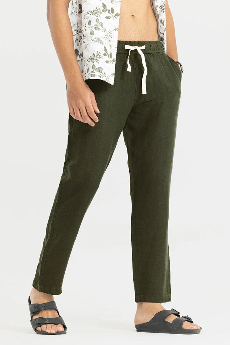 SNITCH Ace Olive Linen Pant