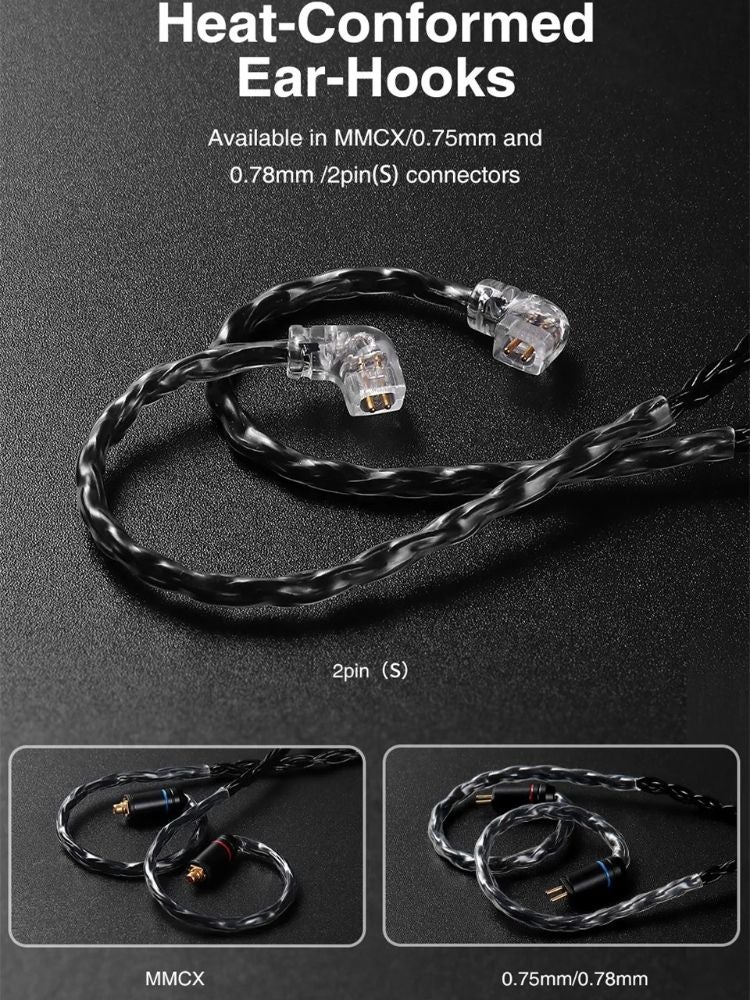 TRN T2 Pro Earphone Cable, 3.5mm Plug, Mmcx, Gray - Image 5