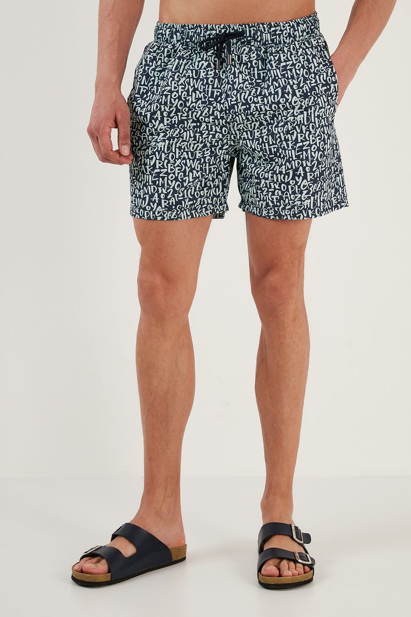 Buratti Text Printed Swim Shorts With Waistband Pocket Swimsuit Short Men's Swimsuit Short 380M816  - Image 3