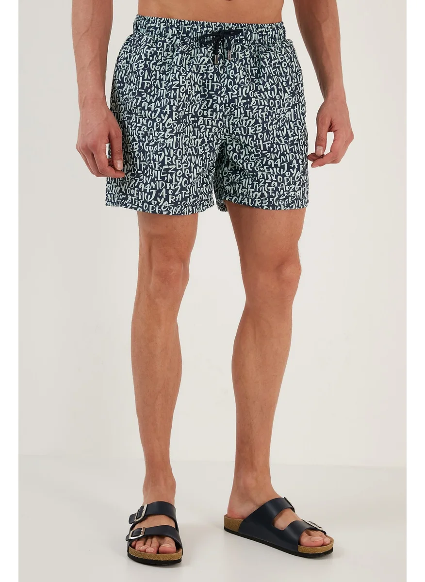 Buratti Text Printed Swim Shorts With Waistband Pocket Swimsuit Short Men's Swimsuit Short 380M816