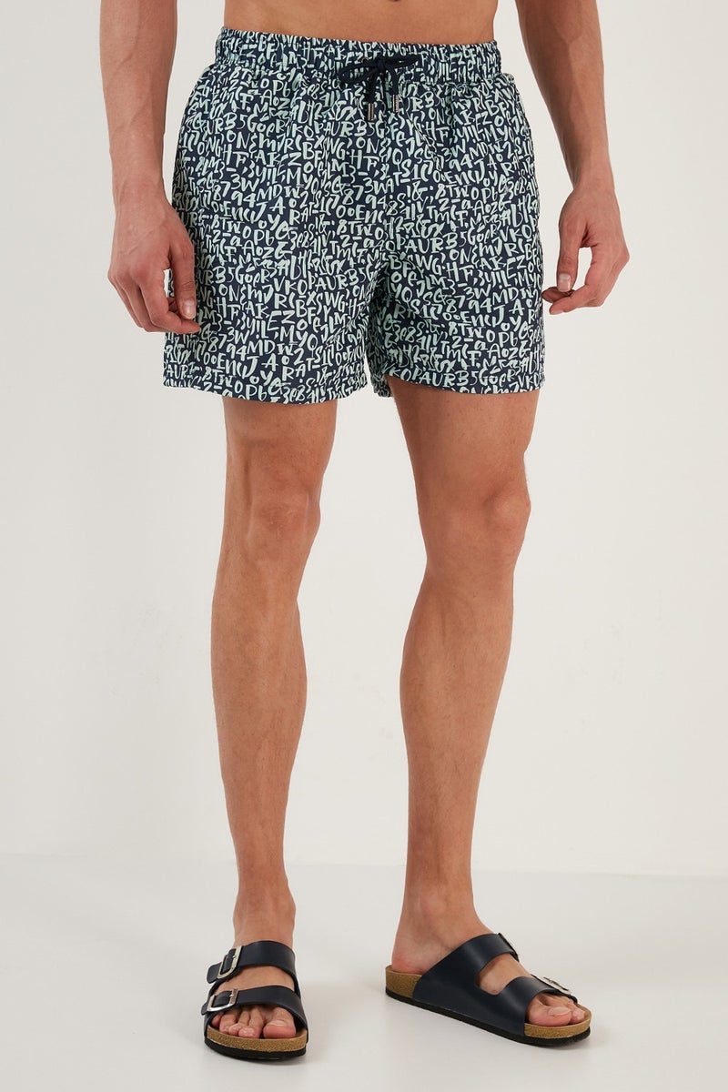 Buratti Text Printed Swim Shorts With Waistband Pocket Swimsuit Short Men's Swimsuit Short 380M816  - Image 2