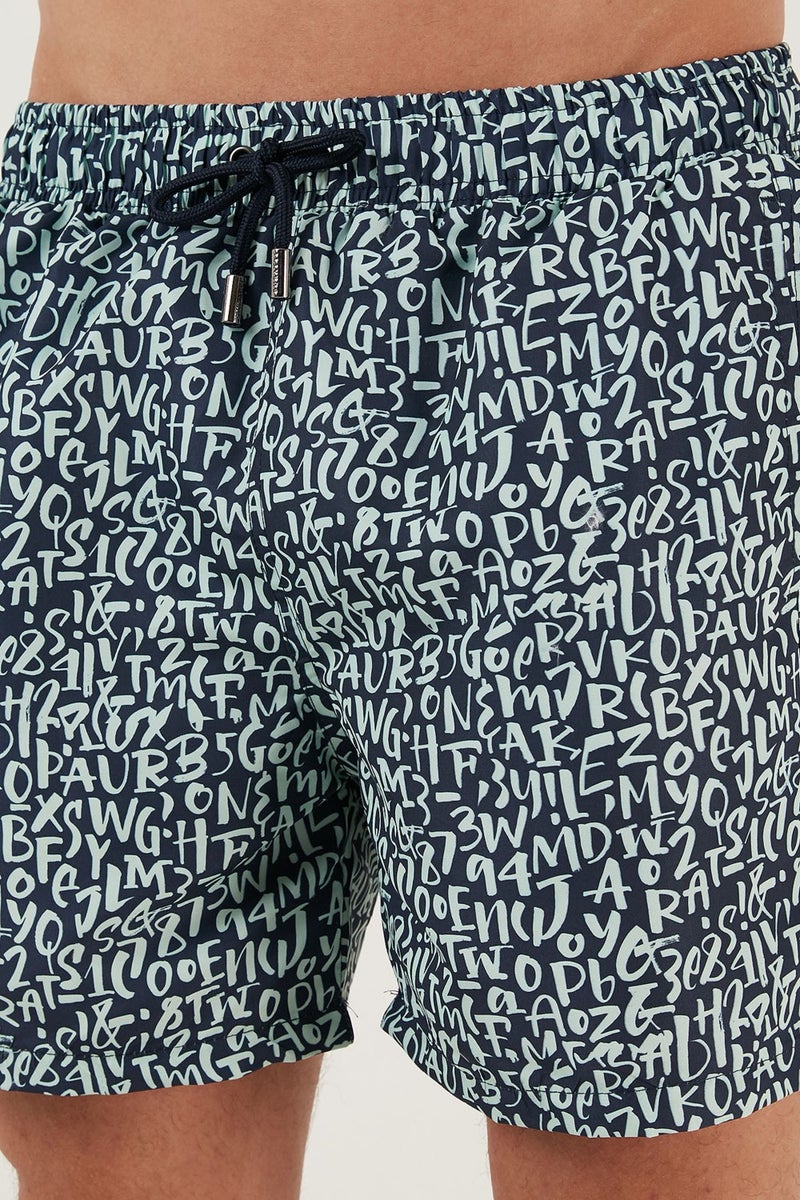 Buratti Text Printed Swim Shorts With Waistband Pocket Swimsuit Short Men's Swimsuit Short 380M816  - Image 4