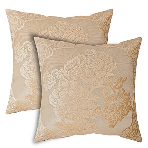 Oriental Weavers OrientalWeavers Set of 2 Cushion Covers I Soft Embossed Pillow Covers I Pair of Sofa Cushion Cover I Color Cream Off White - Image 2