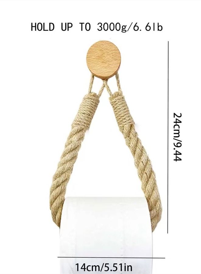 Kutis 1-Piece Creative Wall Hanging Paper Towel Storage Rack/ Placing Toilet Paper Rope Tan 14 x 24 Centimeter  - Image 4