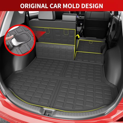 Xipoo Cargo Liner Compatible with 2013-2018 Toyota RAV4 Rear Trunk Mat Backrest Mat Car Cargo Mat Replacement for 2013-2018 Toyota RAV4 Accessories (Fit 13-18 RAV4,Rear Trunk Mat+Backrest Mat) - Image 4