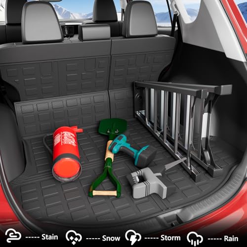 Xipoo Cargo Liner Compatible with 2013-2018 Toyota RAV4 Rear Trunk Mat Backrest Mat Car Cargo Mat Replacement for 2013-2018 Toyota RAV4 Accessories (Fit 13-18 RAV4,Rear Trunk Mat+Backrest Mat) - Image 5
