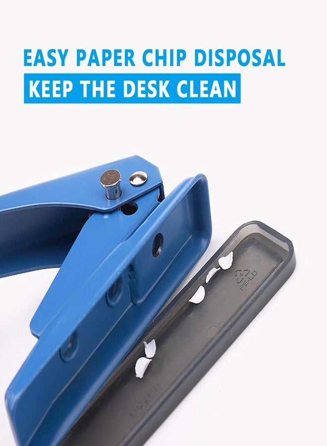 Hutou Single Hole Puncher Handheld 1/4 Inches Hole Punch, 20 Sheet Paper Punch Capacity Metal Hole Puncher with Skid-Resistant Base for Paper, Chipboard, Art Project, Blue - Image 5