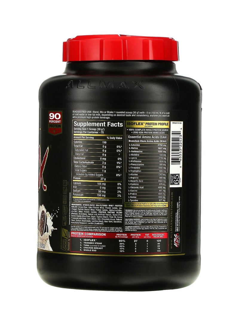 أولماكس نيوتريشن ايزو فلكس بيور واي بروتين ايزوليت - كوكيز وكريمة - (5 باوند) - Image 2