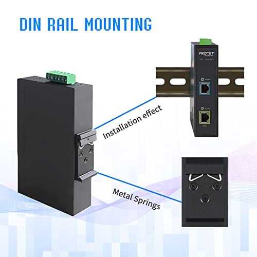 PROCET PoE System PROCET PoE++ 95W PoE Injector DIN Rail PoE Power Injector with 6KV Surge Protection, IEEE 802.3 af/at, Wide Working Temperature -40℉ to 149℉ for Security CCTV Cameras, Wireless AP, PTZ Camera - Image 3