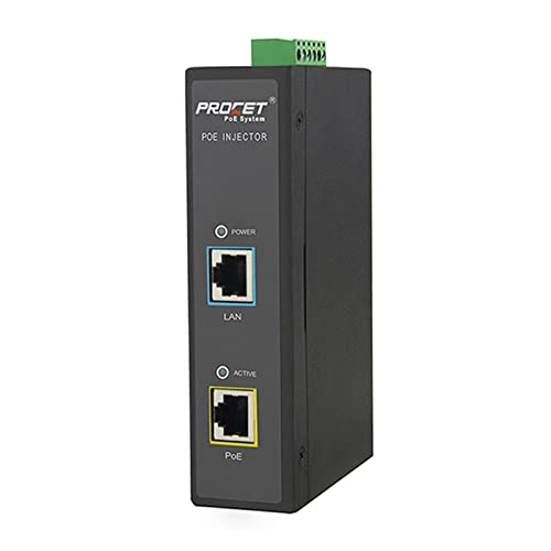 PROCET PoE System PROCET PoE++ 95W PoE Injector DIN Rail PoE Power Injector with 6KV Surge Protection, IEEE 802.3 af/at, Wide Working Temperature -40℉ to 149℉ for Security CCTV Cameras, Wireless AP, PTZ Camera - Image 1