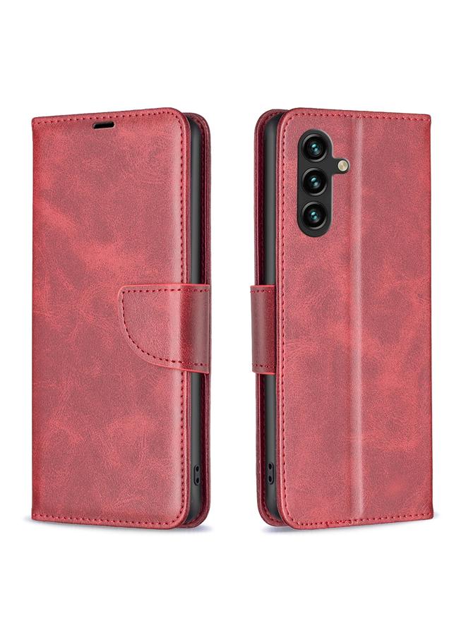 S-TOP Case For Samsung Galaxy A15 Lambskin Texture Pure Color Flip Leather Phone Case - Image 1