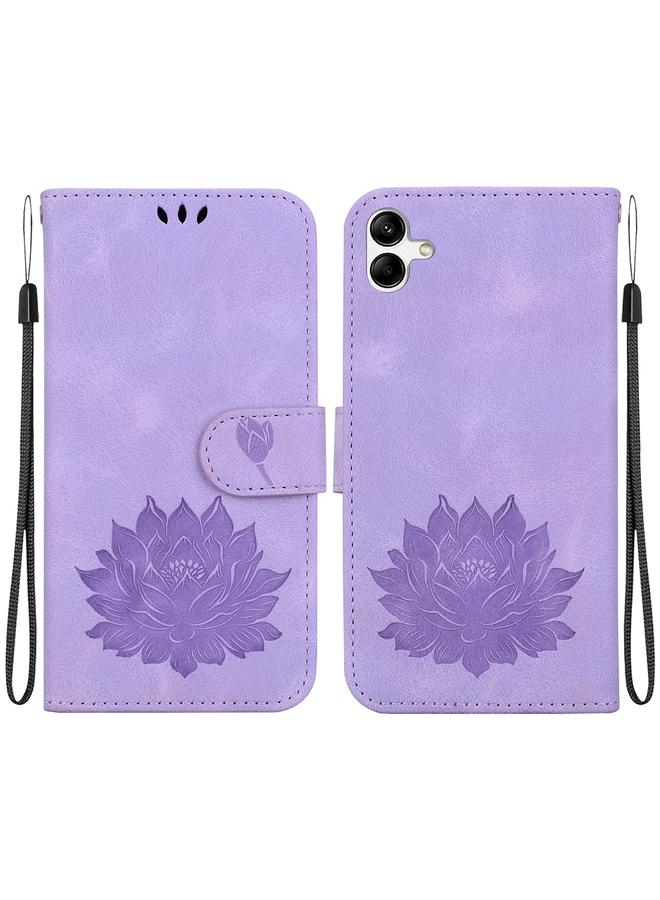 S-TOP Case For Samsung Galaxy A04 / F04 / M04 Lotus Embossed Leather Phone Case - Image 1