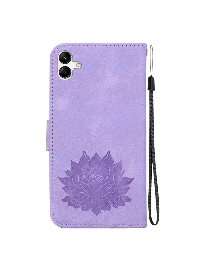 S-TOP Case For Samsung Galaxy A04 / F04 / M04 Lotus Embossed Leather Phone Case - Image 3