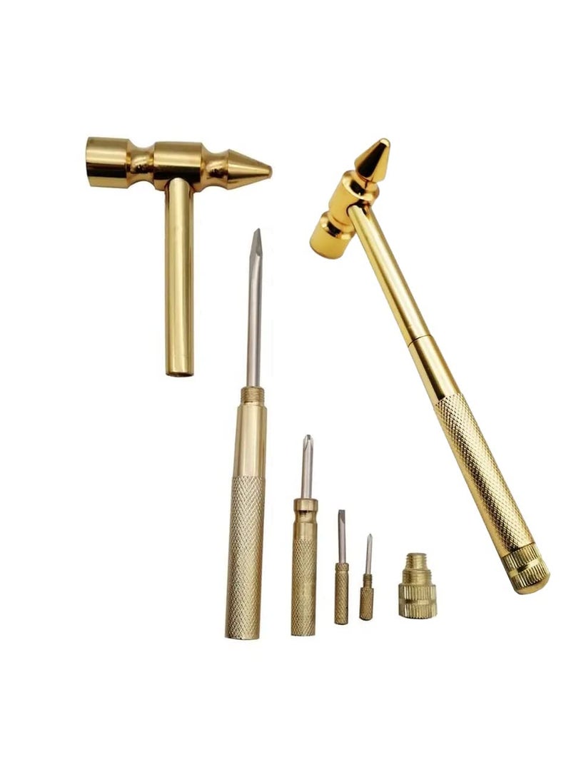 Portible - Portible 5 in 1 micro mini multifunction copper hammer mini hammer hathodi with 4 diffrent screwdriver inbulit usefull for repair gadget watch mobile Pack Of 1 - Image 1