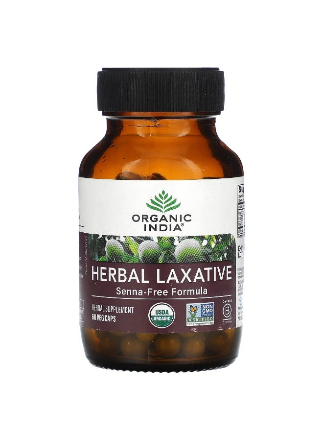 Organic India Organic India, Herbal Laxative, Senna Free Formula, 60 Veg Caps  - Image 1