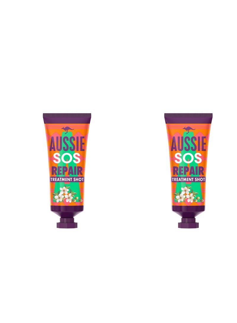 Aussie SOS Repair Hair Treatment Shot 25ml Pack of 2 - Image 1