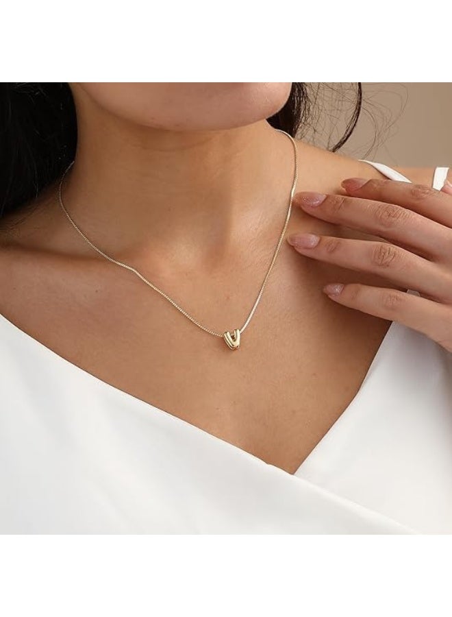 Bubble Gold Letter Necklace for Women, 14K Gold Plated Balloon Initial Necklace – Personalized Bubble Pendant Name Necklace, Dainty Trendy Jewelry, Custom Initial Gold Necklace Gift for Women & Girls - Image 2