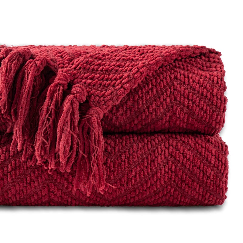 بطانية Battilo Home Red Throw للأريكة متماسكة لعيد الميلاد بطانية للديكور المنزلي Super Super Dark Warm Dark Christmas لفصل الشتاء 50 × 60
