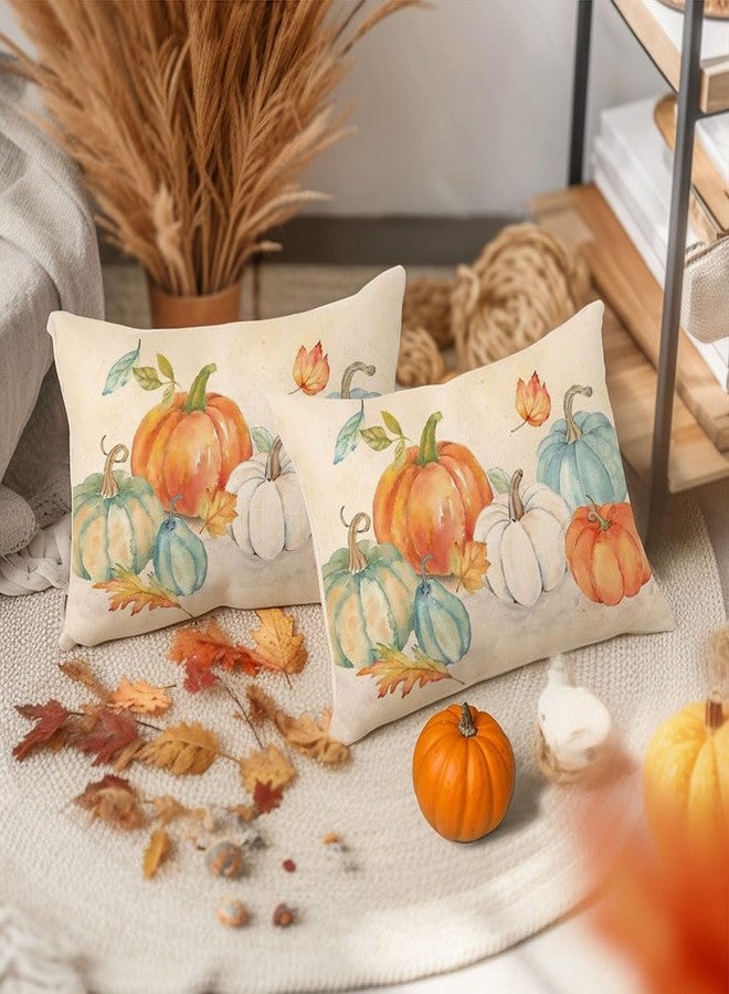 RABUSOFA Fall Pillow Covers 12x20 Inch,Orange Pumpkin Pillows Decorative Throw Pillows,Autumn Outdoor Pillow Cases Set of 2,Thanksgiving Lumbar Cushion Covers,Fall Decorations for Home Couch Sofa - Image 3