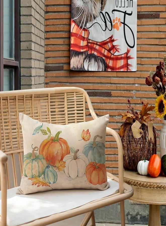 RABUSOFA Fall Pillow Covers 12x20 Inch,Orange Pumpkin Pillows Decorative Throw Pillows,Autumn Outdoor Pillow Cases Set of 2,Thanksgiving Lumbar Cushion Covers,Fall Decorations for Home Couch Sofa - Image 4