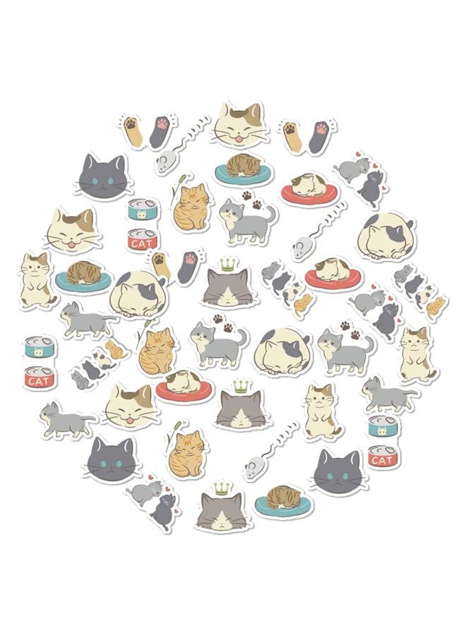 Obujopal 45pcs Cute Cat Scrapbook Stickers for Water Bottle, Bullet Journal, DIY Decoration, Planners, Suitcase, Diary, Notebooks, Album, Laptop, Phone Cases, and Art Crafts - Image 1