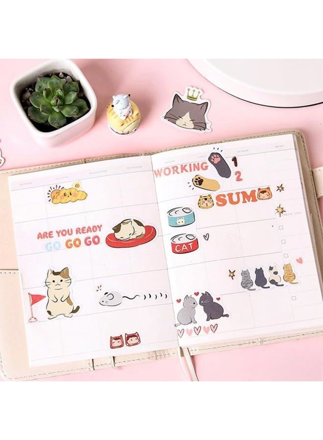 Obujopal 45pcs Cute Cat Scrapbook Stickers for Water Bottle, Bullet Journal, DIY Decoration, Planners, Suitcase, Diary, Notebooks, Album, Laptop, Phone Cases, and Art Crafts - Image 5