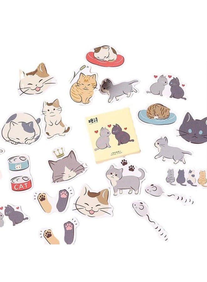 Obujopal 45pcs Cute Cat Scrapbook Stickers for Water Bottle, Bullet Journal, DIY Decoration, Planners, Suitcase, Diary, Notebooks, Album, Laptop, Phone Cases, and Art Crafts - Image 3