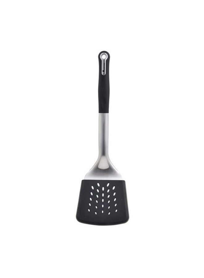 MasterPro BERGNER Master Pro Non-Stick Slotted Turner Spatula with Silicone Cover (Black), Standard - Image 1
