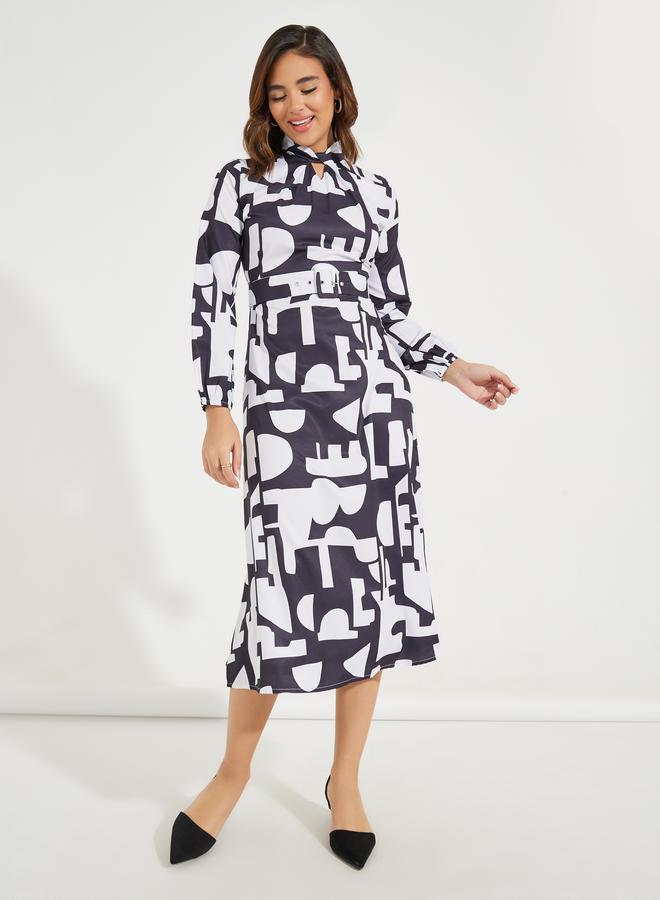 Abstract Print Dress