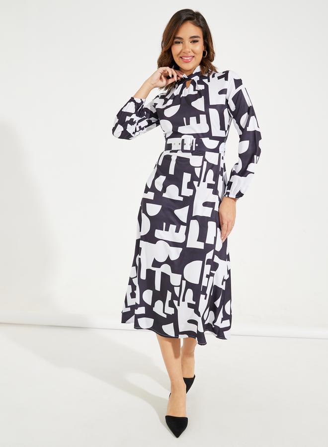 Styli Abstract Print Dress  - Image 4
