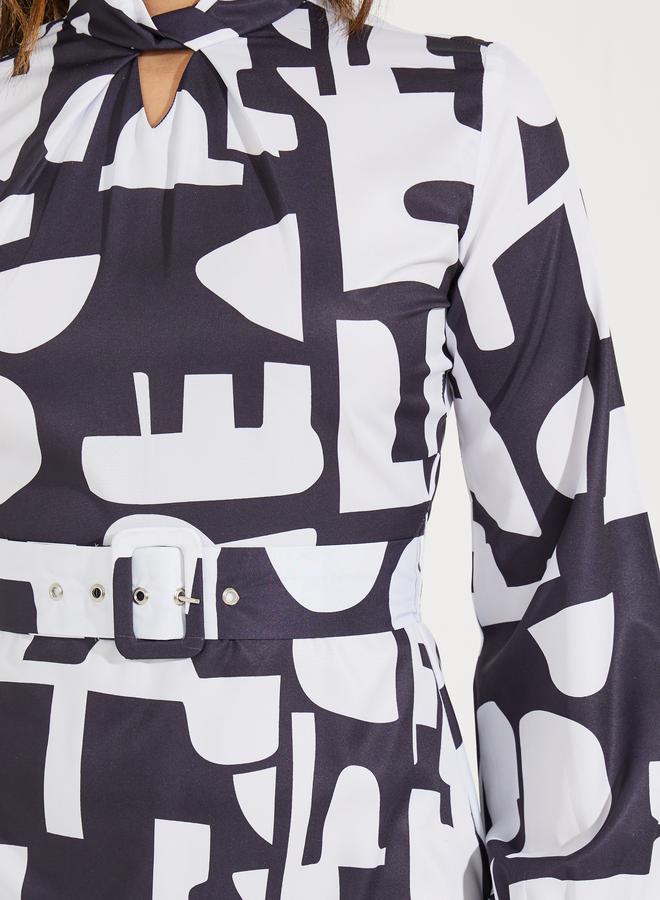 Styli Abstract Print Dress  - Image 3