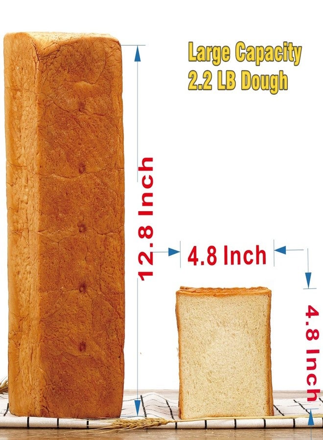 DWWTKL Pullman Loaf Pan with Lid Non-Stick Toast Mold Rectangle Corrugated Bread Cake Oblong Mould with Cover for Oven Baking (2.2Lb Dough Capacity) - Image 2