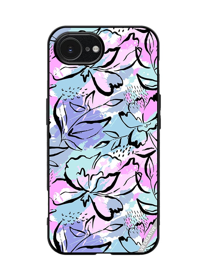 VR CREATIVE Protective Case Cover For Apple iPhone 16e Abstract Flowers Print Design Multicolour
