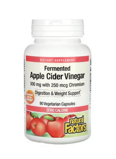 natural Factors Fermented Apple Cider Vinegar 500 mg 90 Veggie Capsules  - Image 1